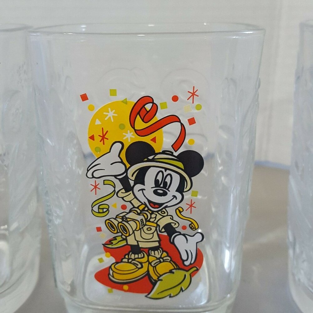 Disney Studio Glass Millennium 2000 Mickey Mouse McDonald's 4 Set Drinking Cup - Picture 5 of 12
